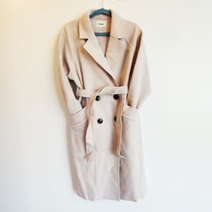 Cream long double breasted coat